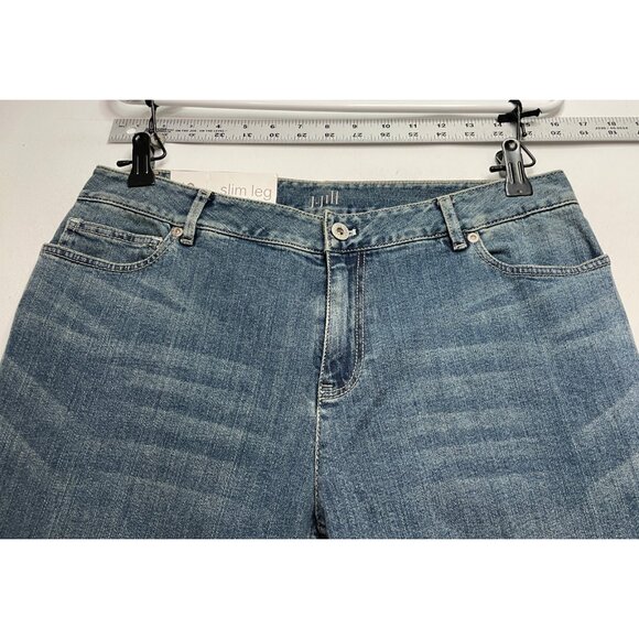 J Jill jeans womens 10 31 x 32 authentic fit slim leg stretch blue new - Picture 2 of 10